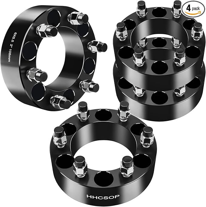 6×5.5 Wheel Spacers 2”(50mm) Hub Bore 108mm with M14x1.5 Studs for Chevy