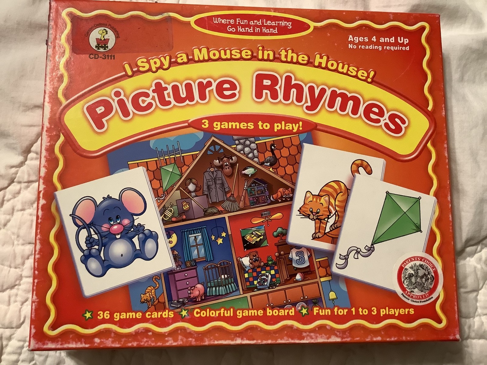 Vintage 2003 Board Games Picture Rhymes Educational I Spy A Mouse In The House