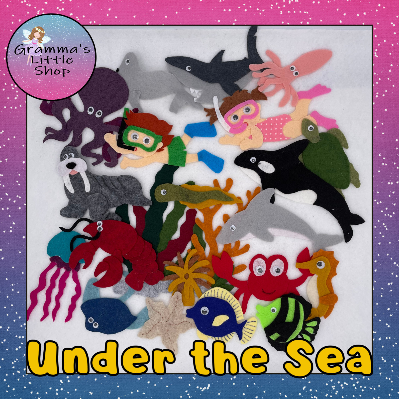 Under the Sea, Ocean Life, Sample Set for Felt or Flannel Board Play