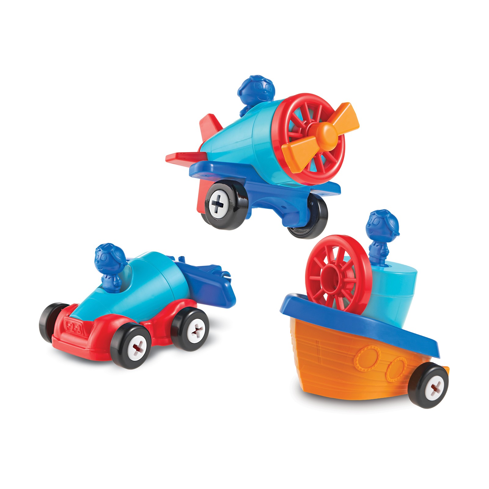New – Learning Resources Learning Essentials – 1-2-3 Build It! Car-Plane-Boat