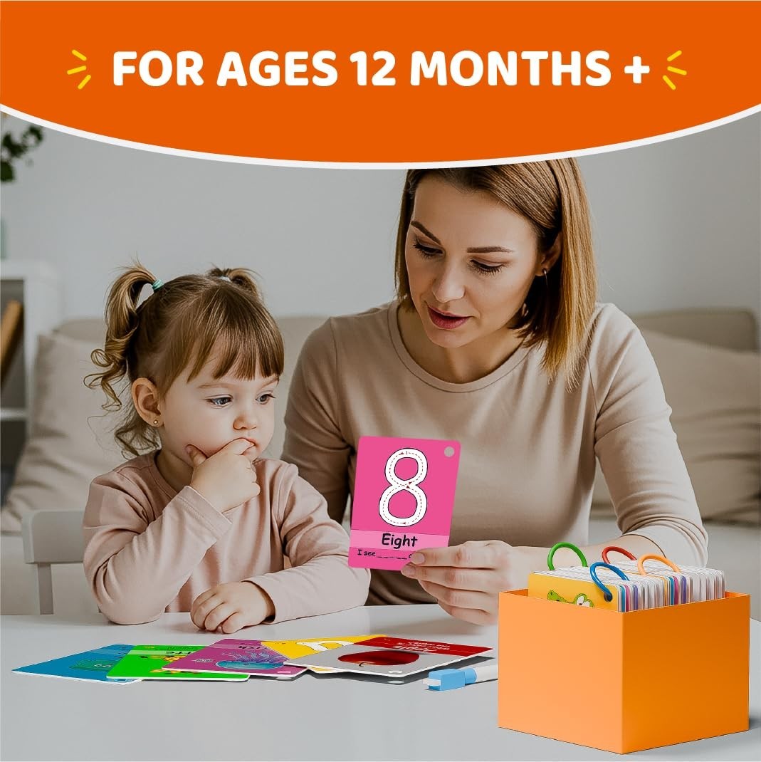 ABC Flash Cards for Toddlers 1-3 – First Words, Alphabet, Animals, Colors, Numbe