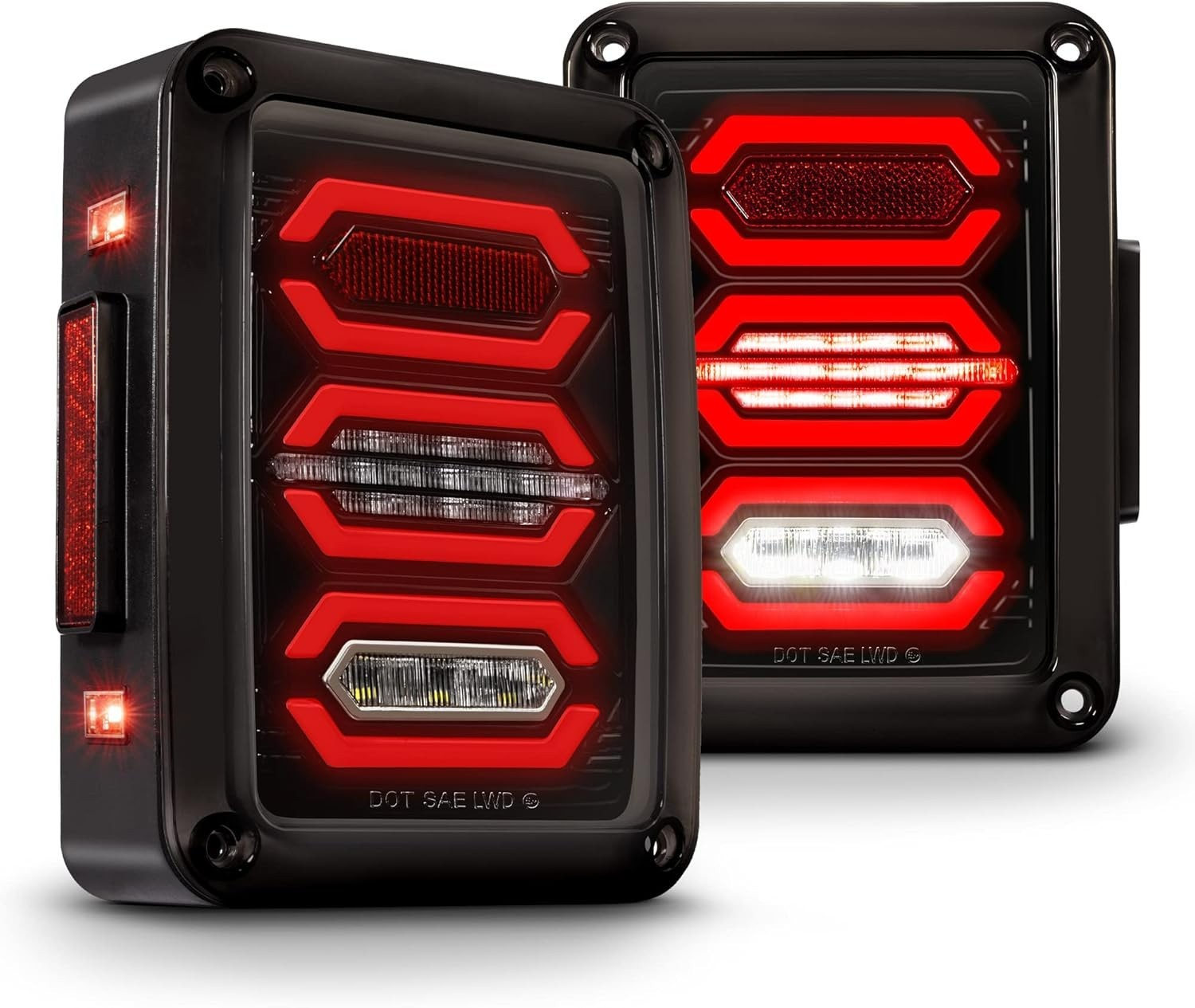 Tail Light for Jeep Wrangler [Hexagon Design] [Smoke Lens]Plug n Play 2007-2018