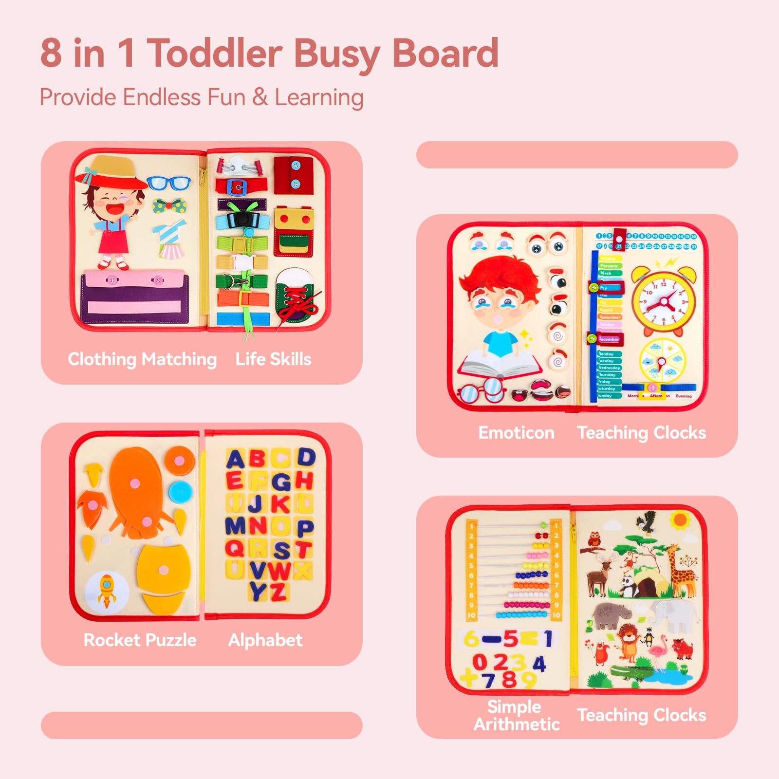 Busy Board Montessori Toys for Toddlers Sensory Toy Preschool Learning Education