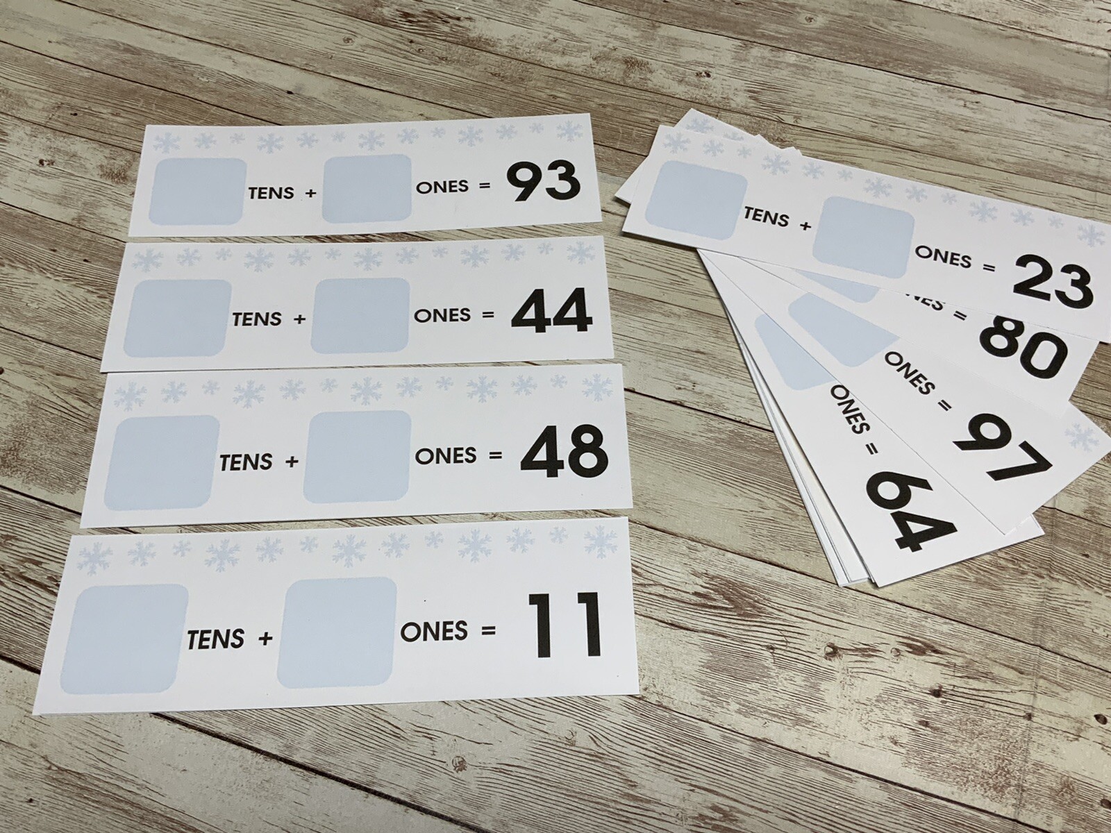 Tens & Ones Write & Wipe -Math Center – Dry Erase – 24 Laminated Activity Cards