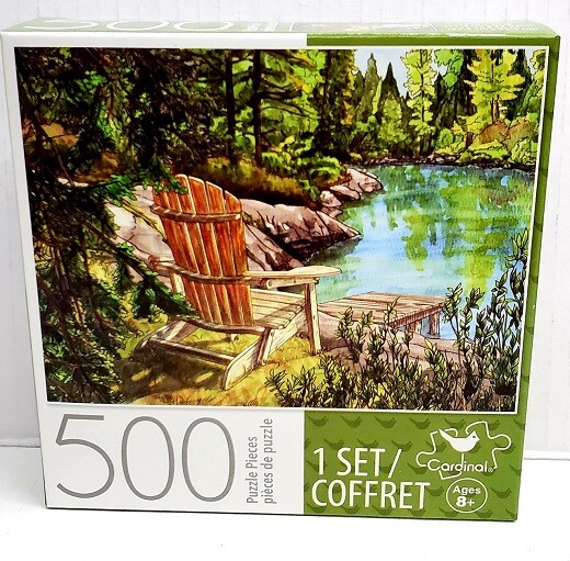 CARDINAL 500 PIECE PUZZLE JIGSAW SET NATIONAL PARK LITTLE ROCK OLD MILL LAKE