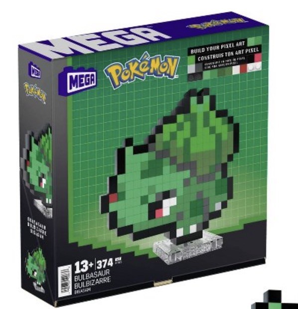 Pokemon Bulbasaur Mega Blocks Pixel Art Building Kit & Display Toy NEW