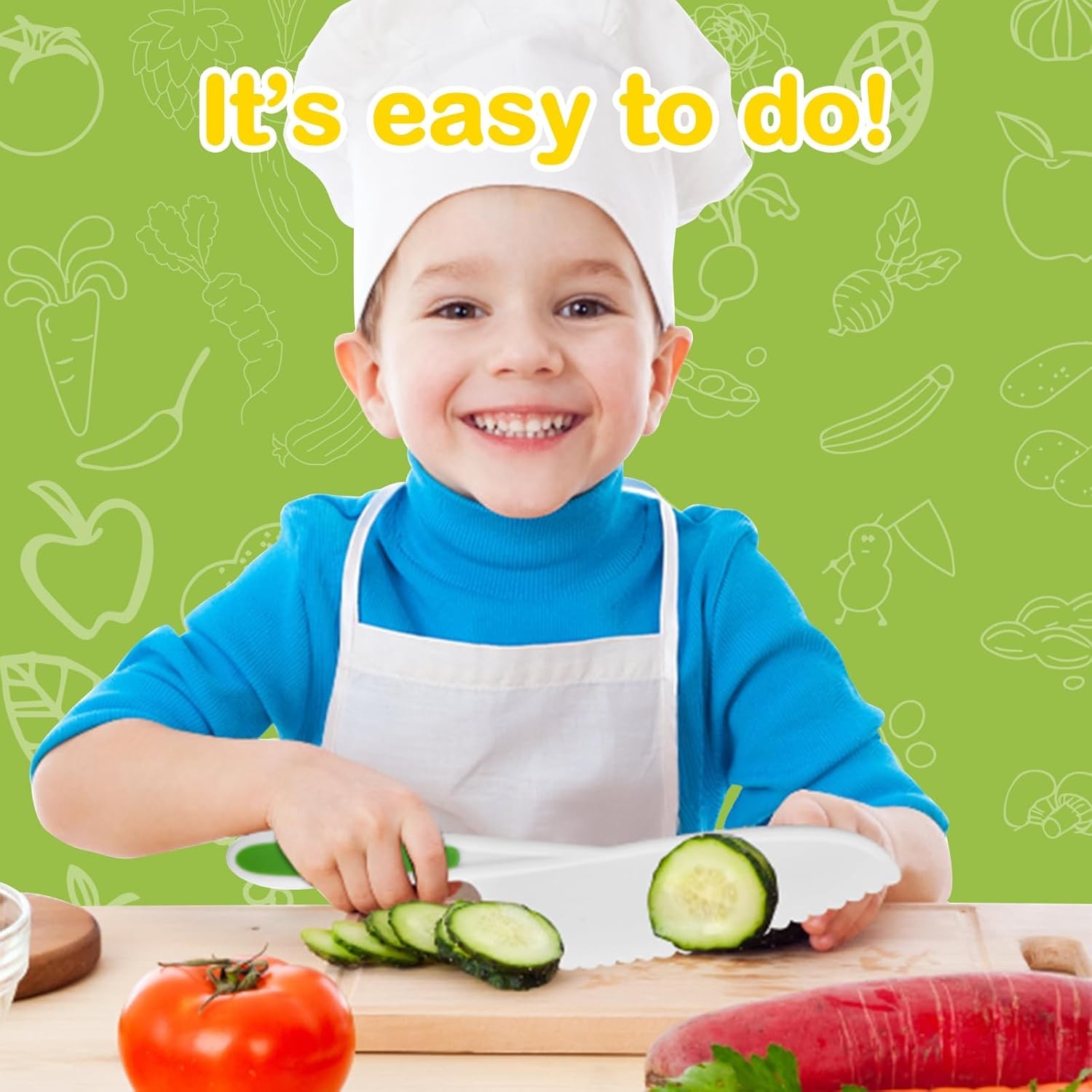 28PC Toddler Kitchen Tools Set – Kid Safe Knives Kit for Real Cooking for Age 2+