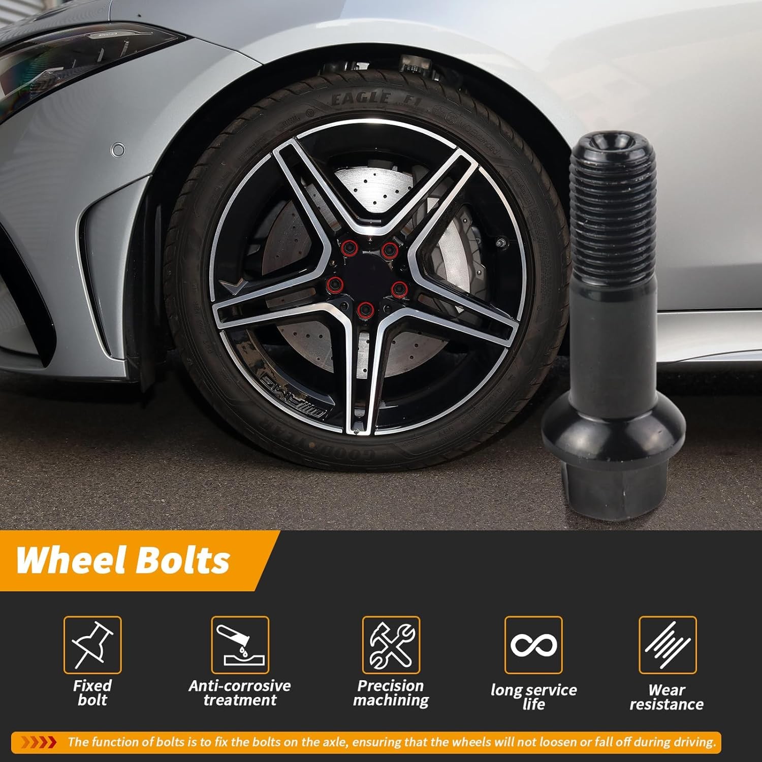 20pcs Wheel Lug Bolts Nuts Kit 2005-2023 for Benz W166 GLE 320 GLE 400 GLE500