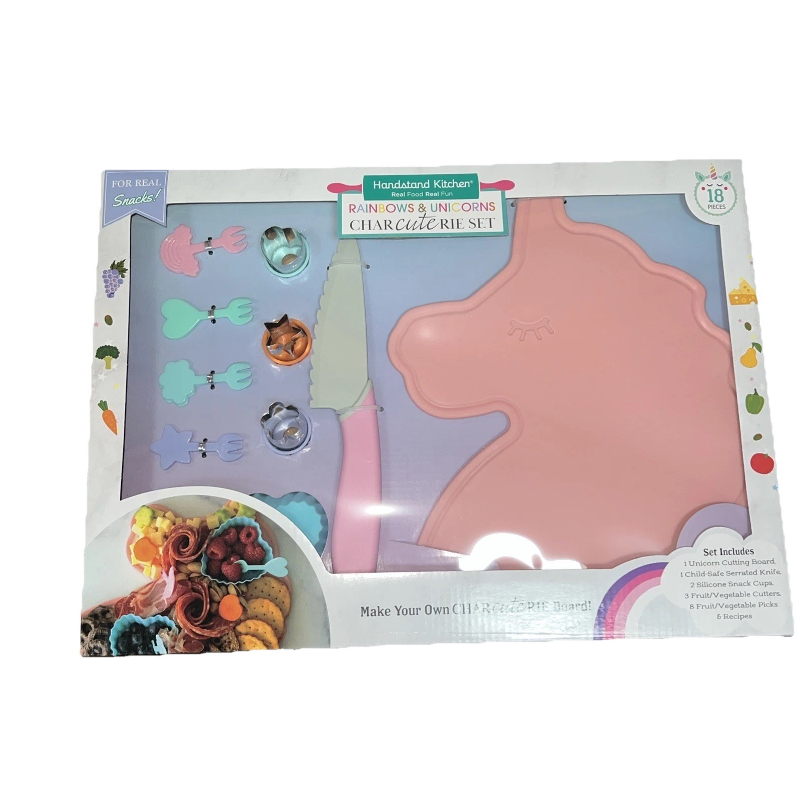 Handstand Kitchen Rainbows & Unicorns Charcuterie Set 6+ With Adult Supervision