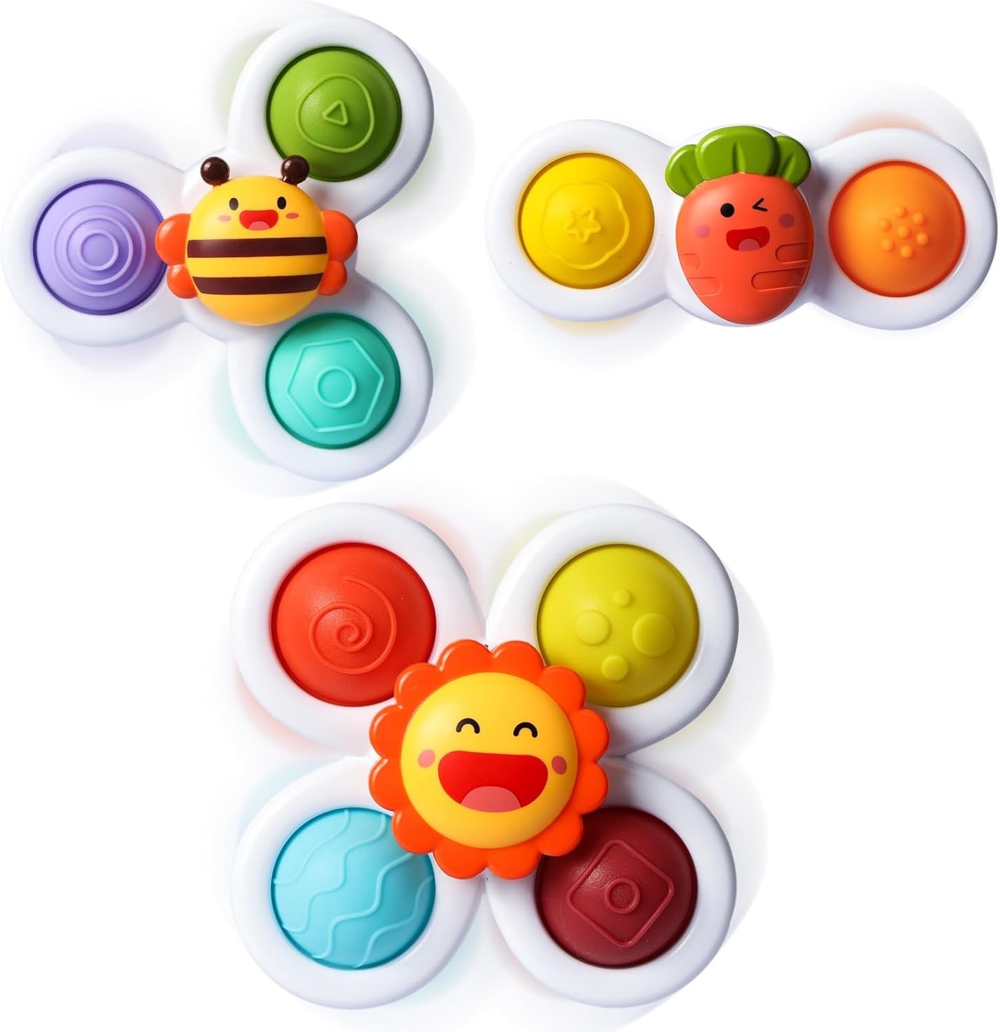 Cute Rotary Windmill Suction Toy, Set of 3, 18+months