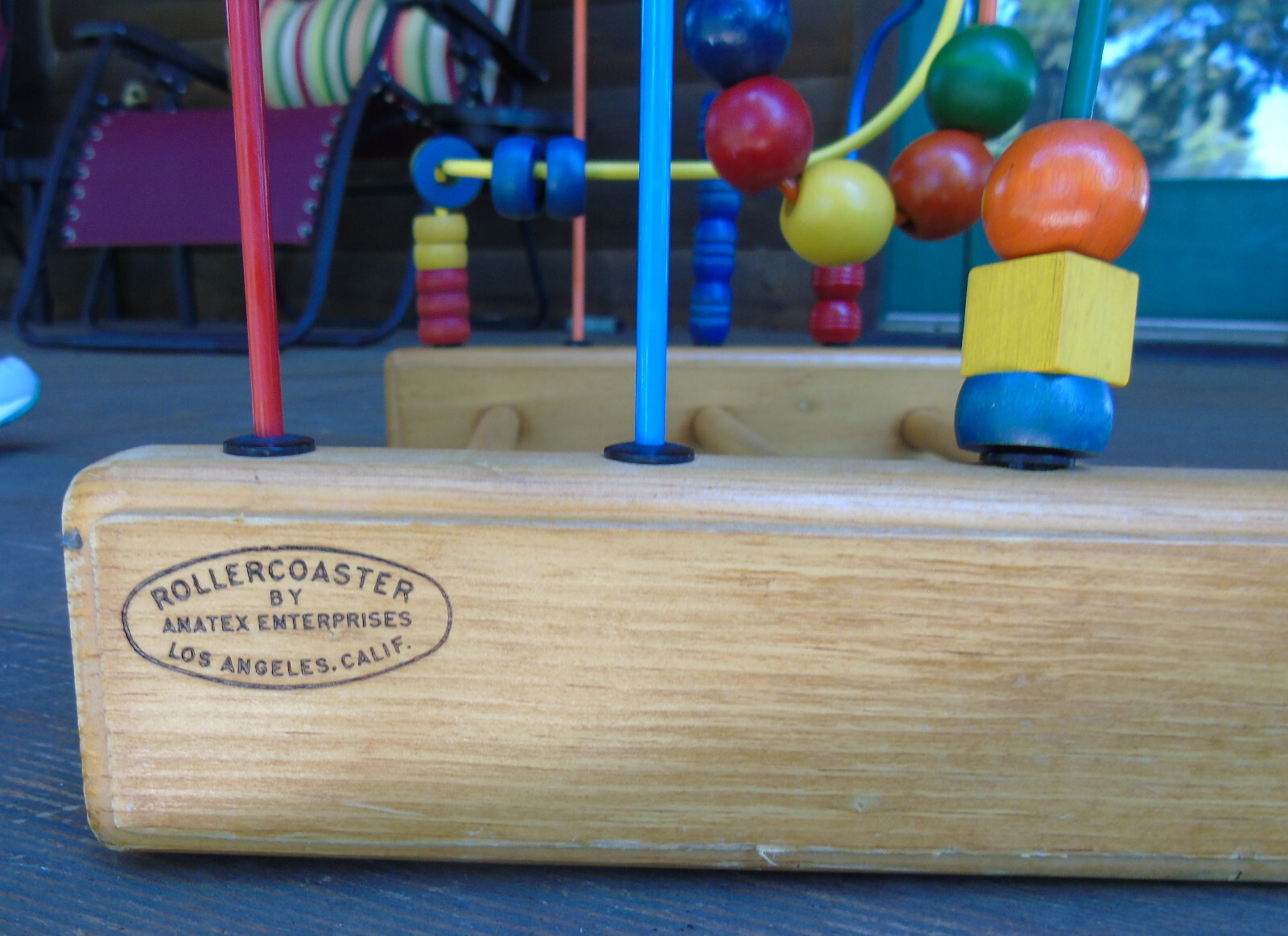 Vintage Metal Wood Anatex Rollercoaster Bead Maze Large Educational Activity Toy