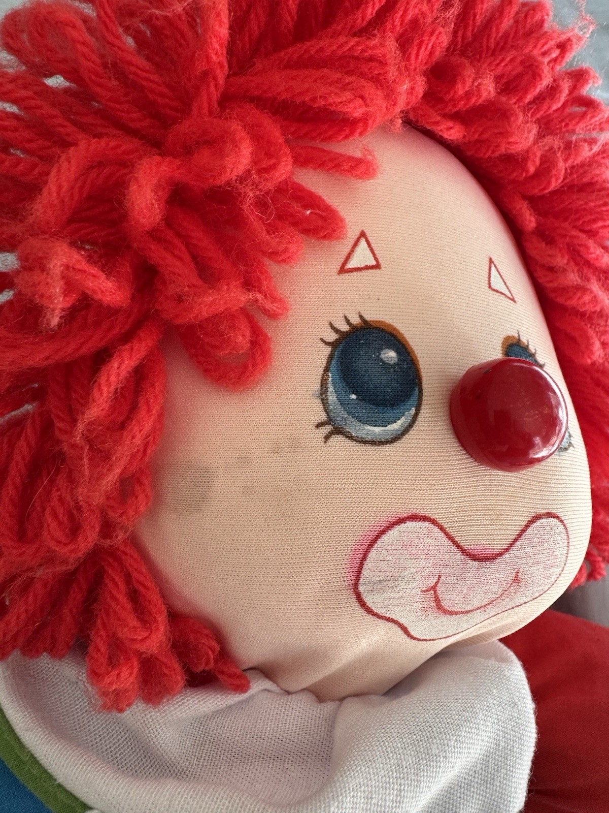 American Greetings Amtoy Clown Doll 1983 Educational Plush Toy Snap Button Zipp…