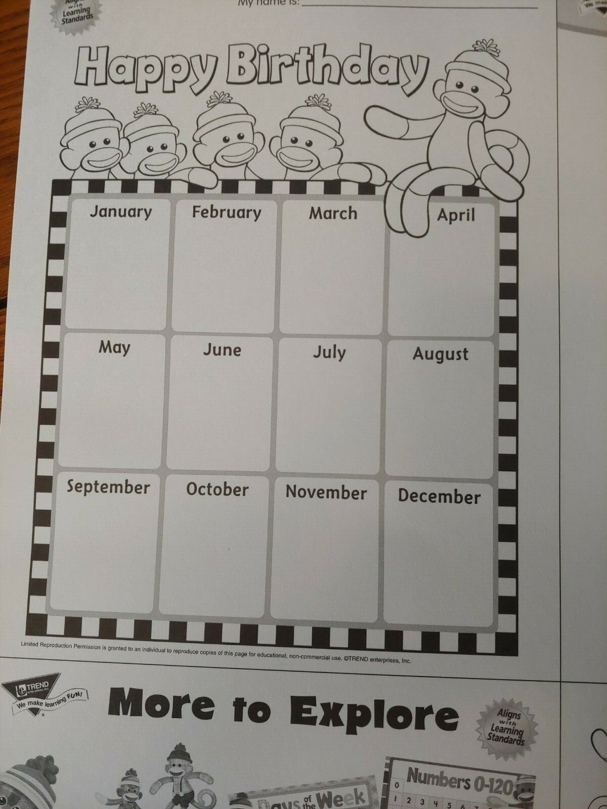 School Supplies: Classroom Poster – Celebrate Birthdays/Months ~ Games on Back