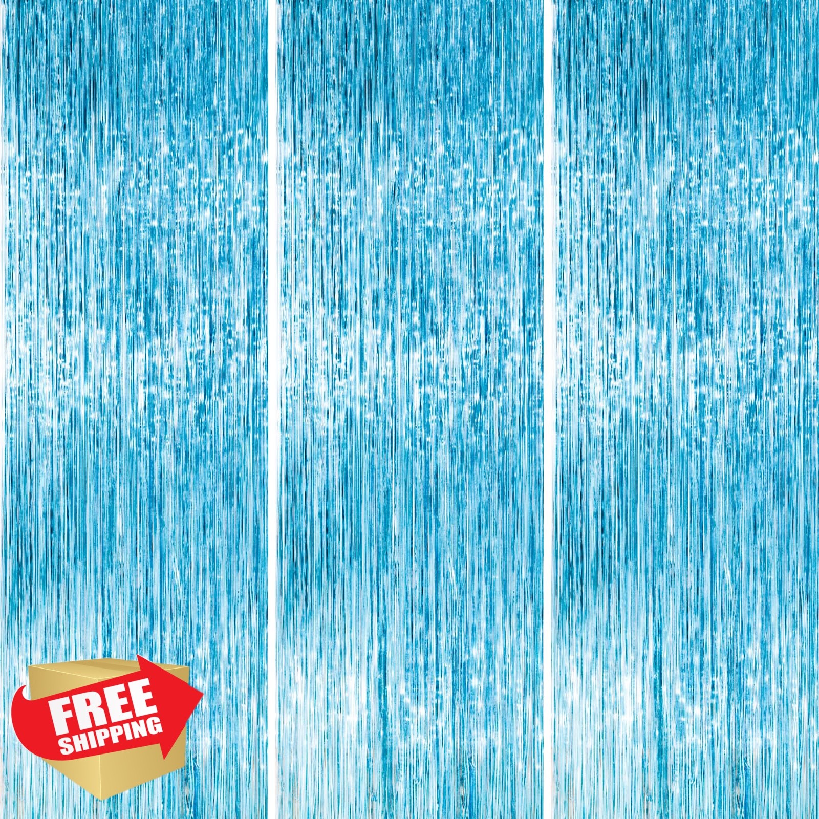 PartyWoo Light Blue Streamers 3pcs