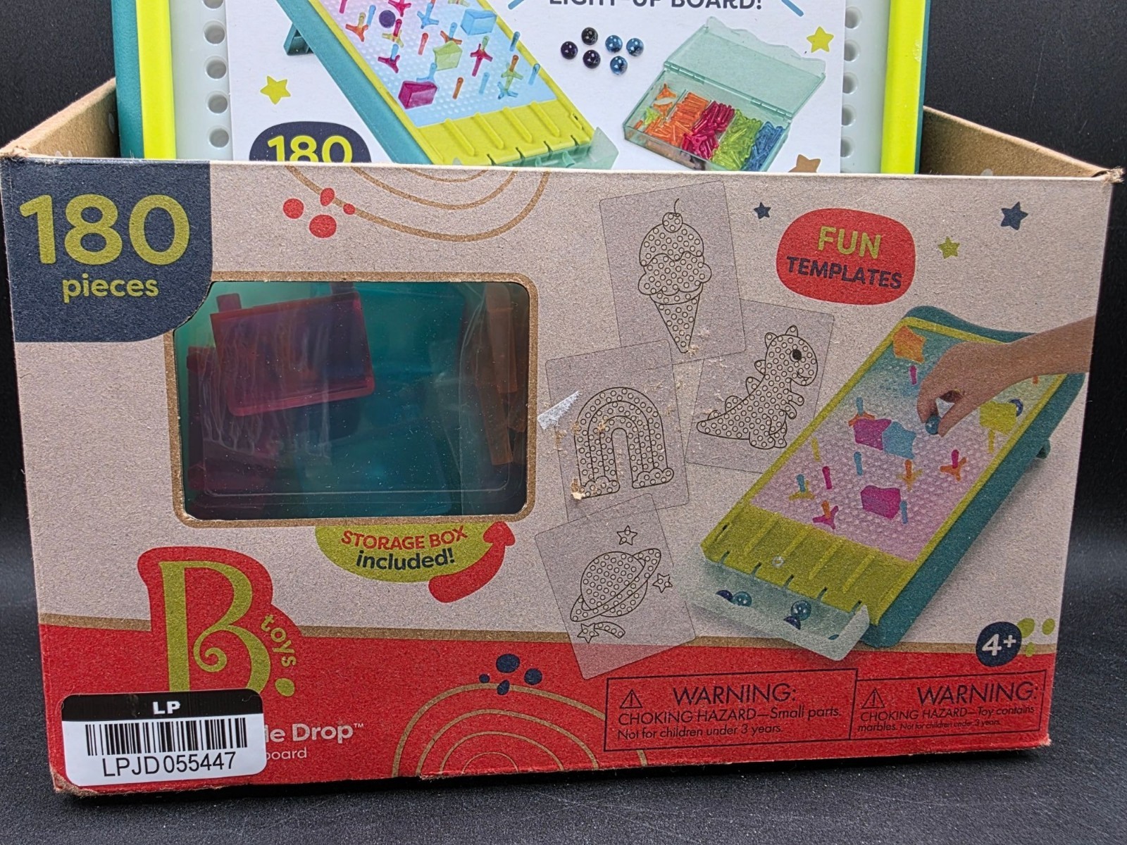 B. Toys 180-Piece Color-Changing Light-Up Board With Peg & Marble Run Set