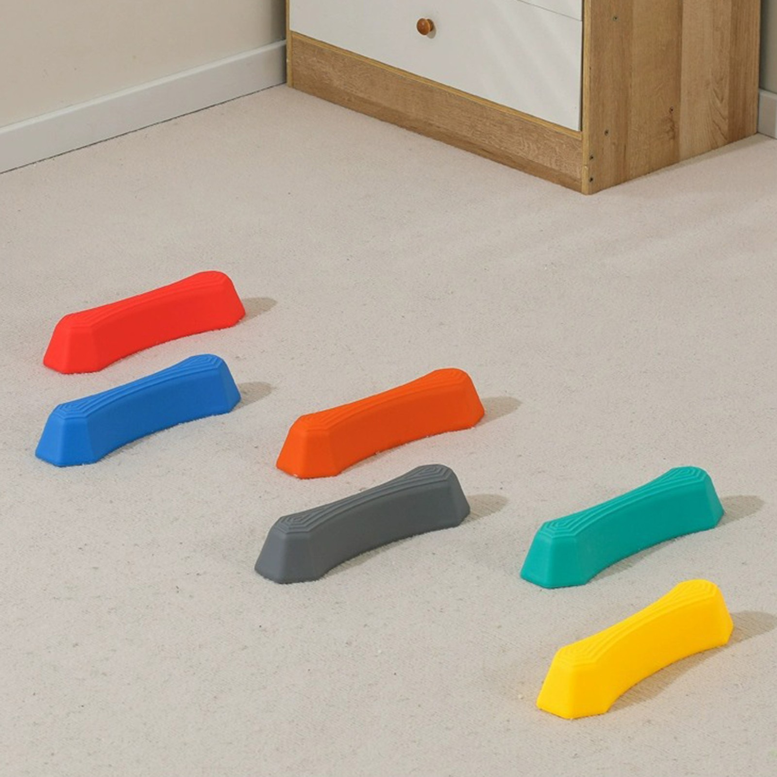 6PCS Stepping Stones Rainbow Non-slip Textured Sensory Stepping Stones for Kids