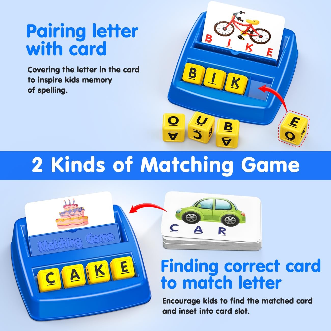 Educational Toys for 3-5 Year Old Boy Girl Gifts, Matching Letter Learning Ga…