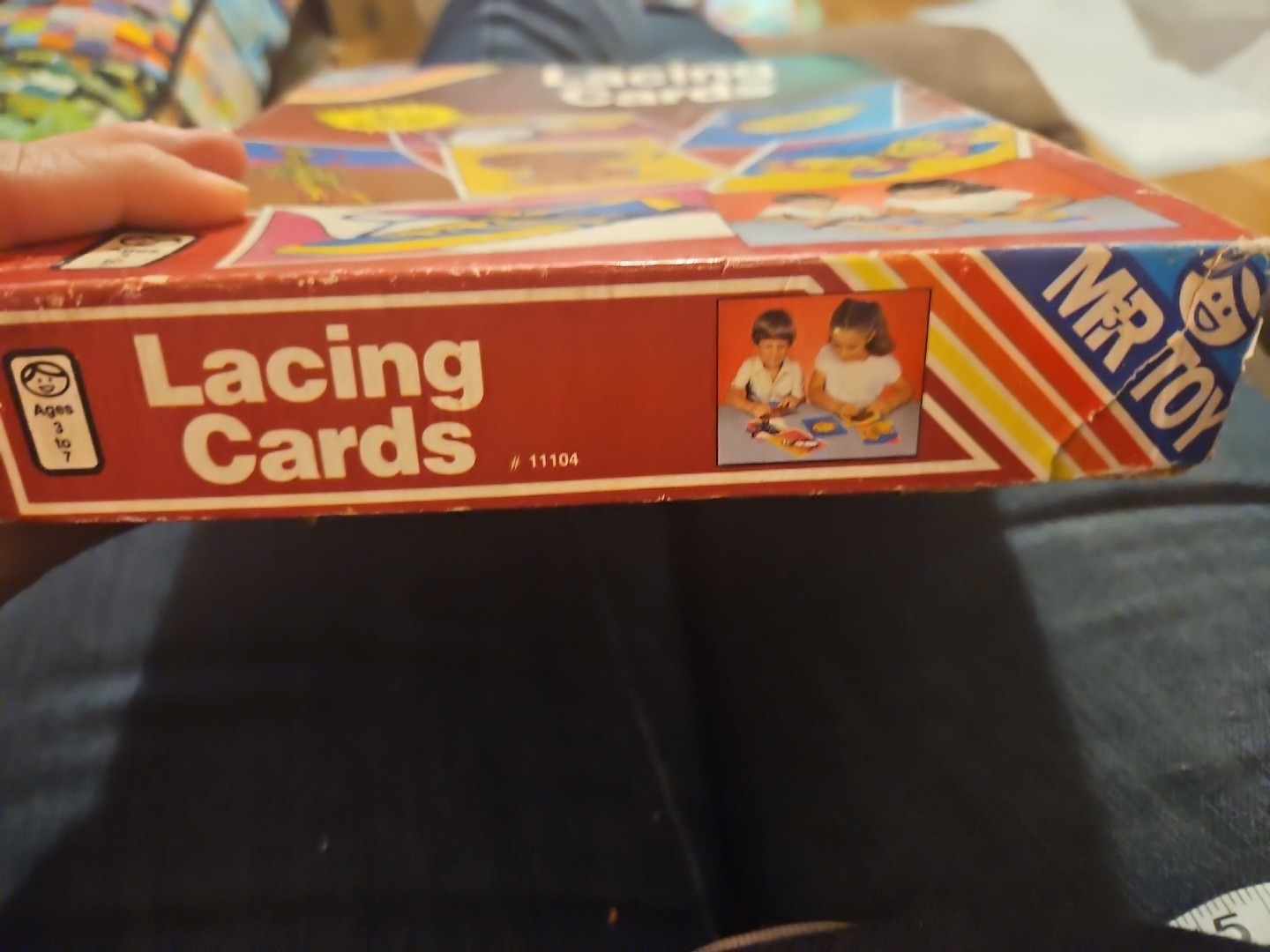 Vintage 1980s Mr. Toy Lacing Cards with 6 Cards for Ages 3 to 7 Complete