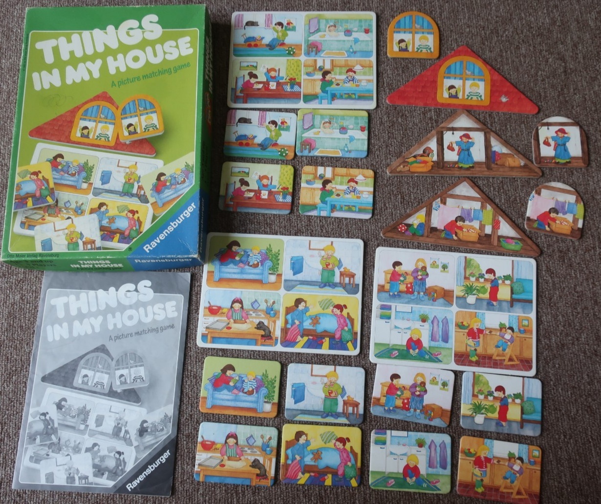 3 Pre-School Games; Things in My House, Lotto, Memory–All Complete
