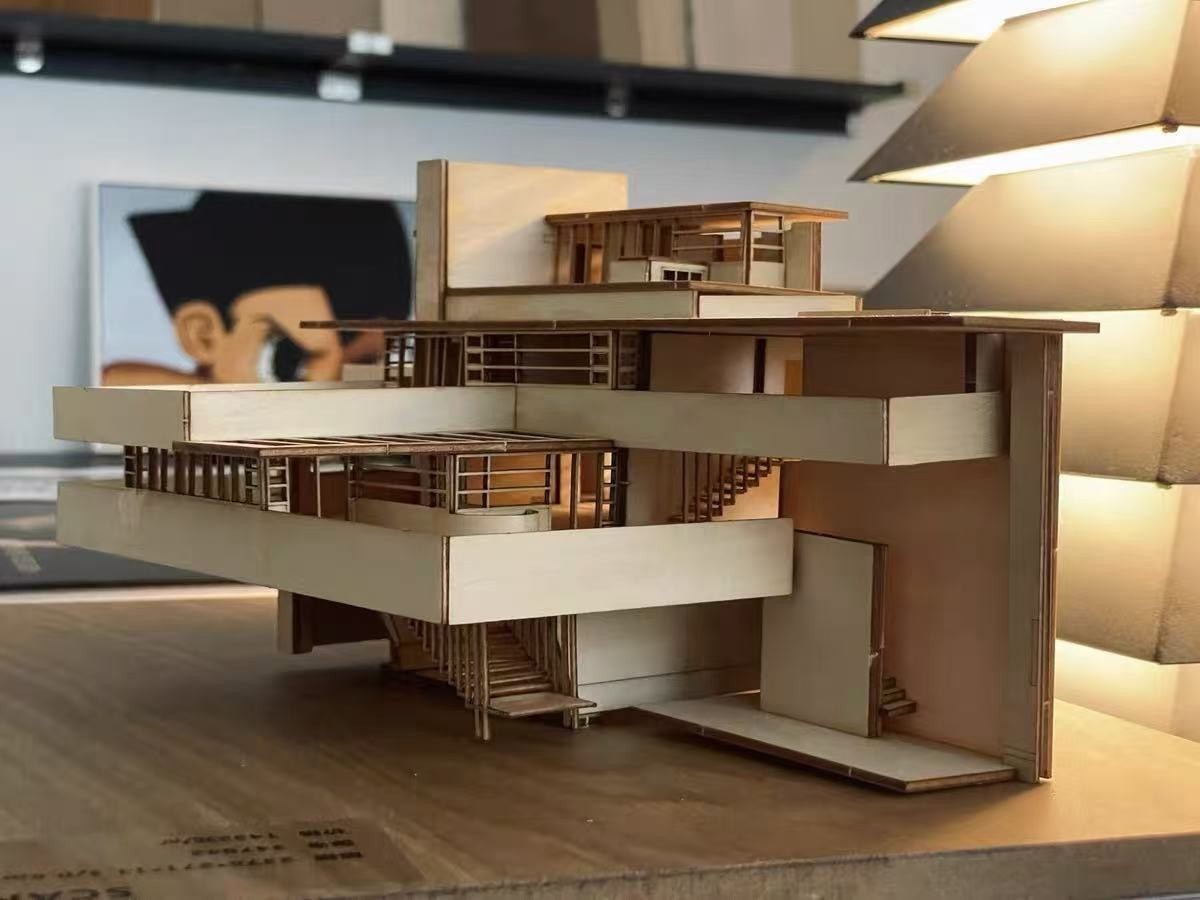 1/75 1/100 Fallingwater Villa 3D Wooden DIY Building Model Assembly Kits Set