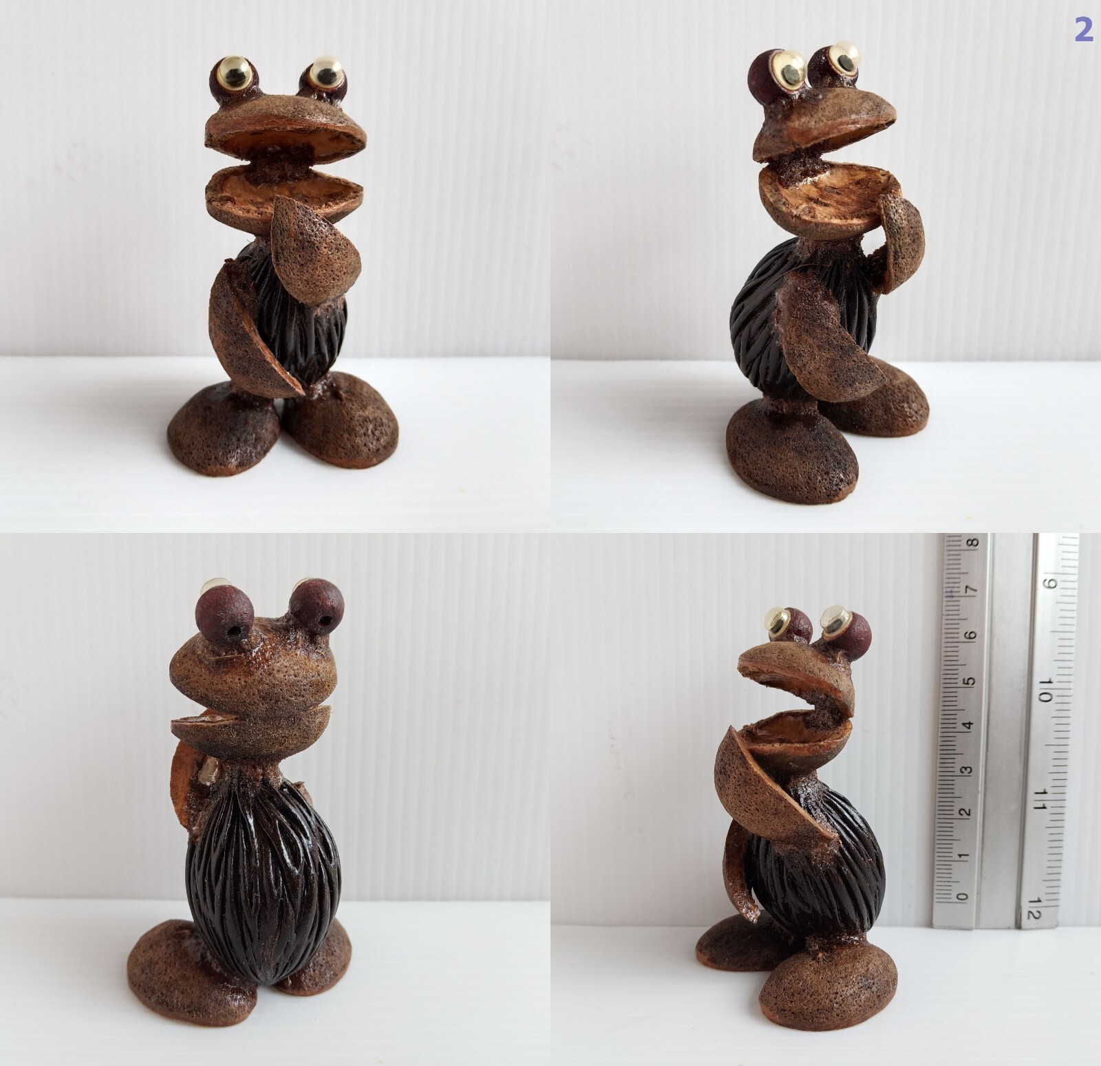 Tiny Coconut Shell Animals Sculpture – Eco-Friendly Desk Decor
