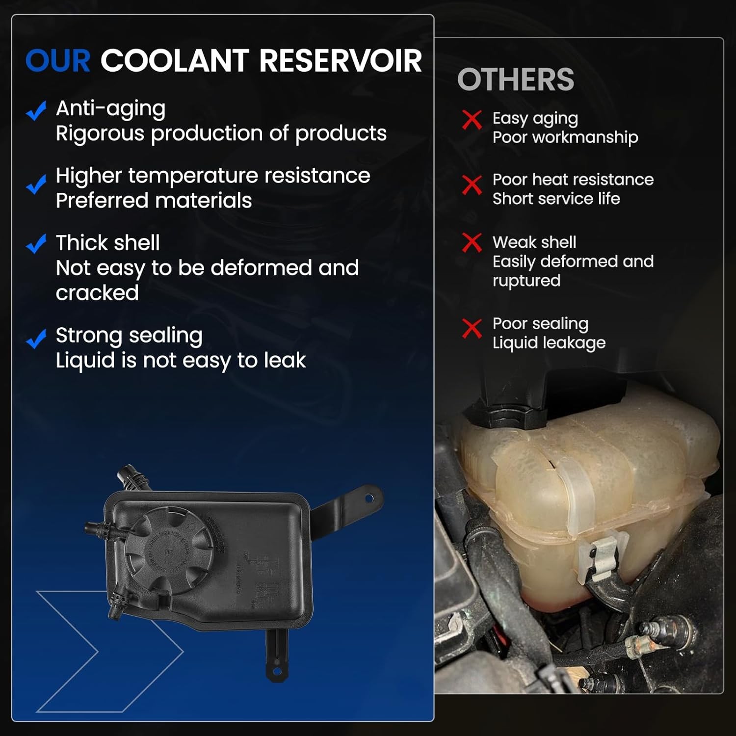Engine Coolant Reservoir Tank 603-351 Compatible with BMW 528i 525i 525xi 535i