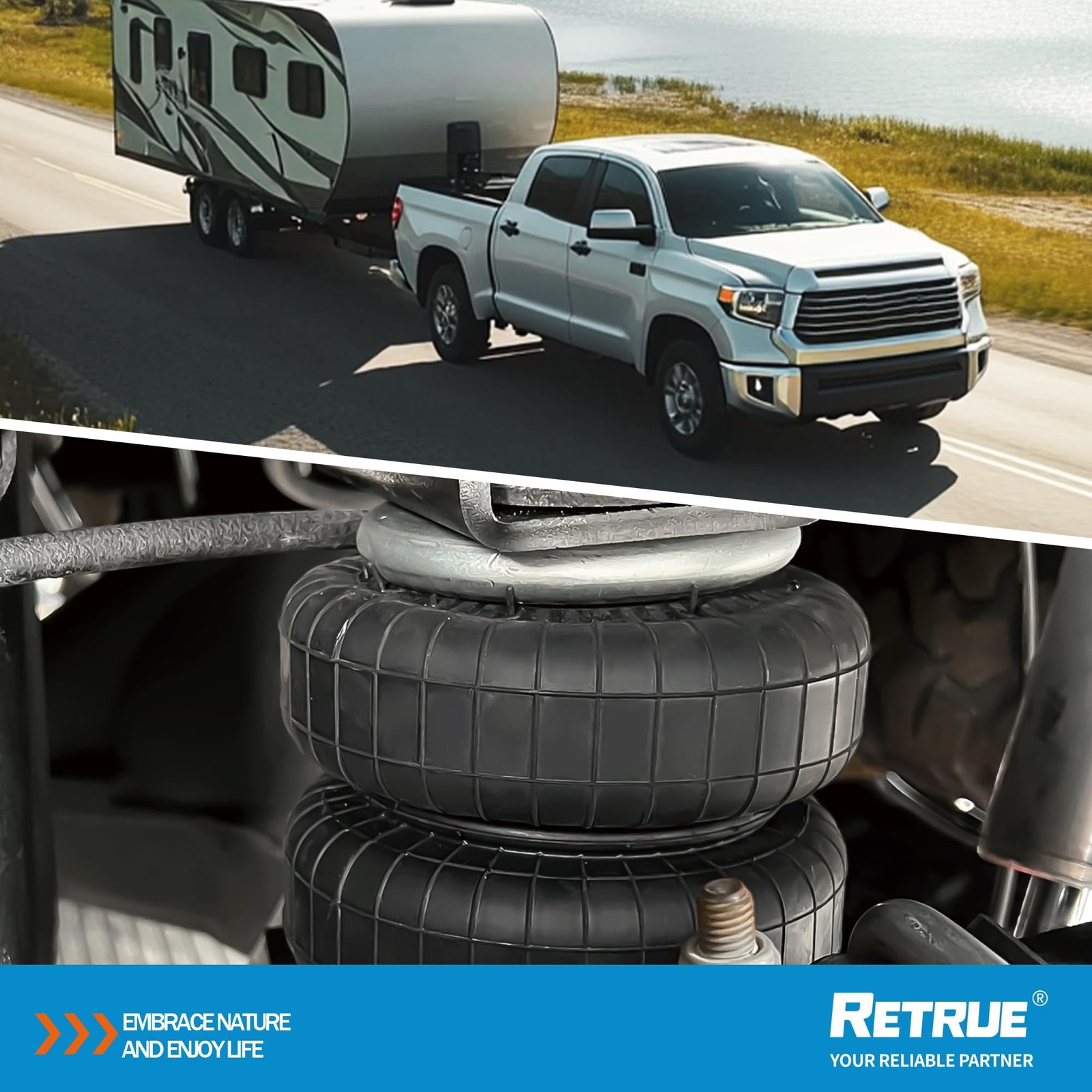 RETRUE Rear Air Bags Suspension Kit for Toyota Tundra 2007-2021 Truck Towing,…