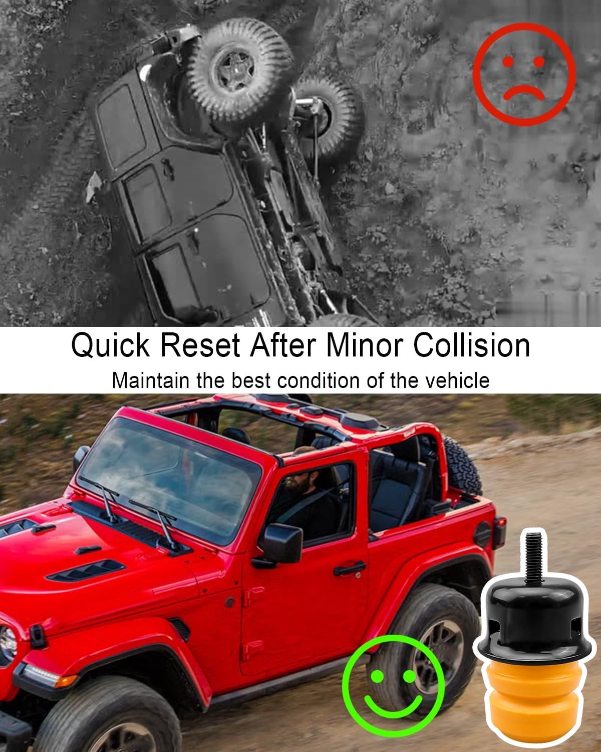 4x Bump Stops w/ Cups for Jeep TJ 97–06 & ZJ 93–98 Replace 52087636AB AC 992