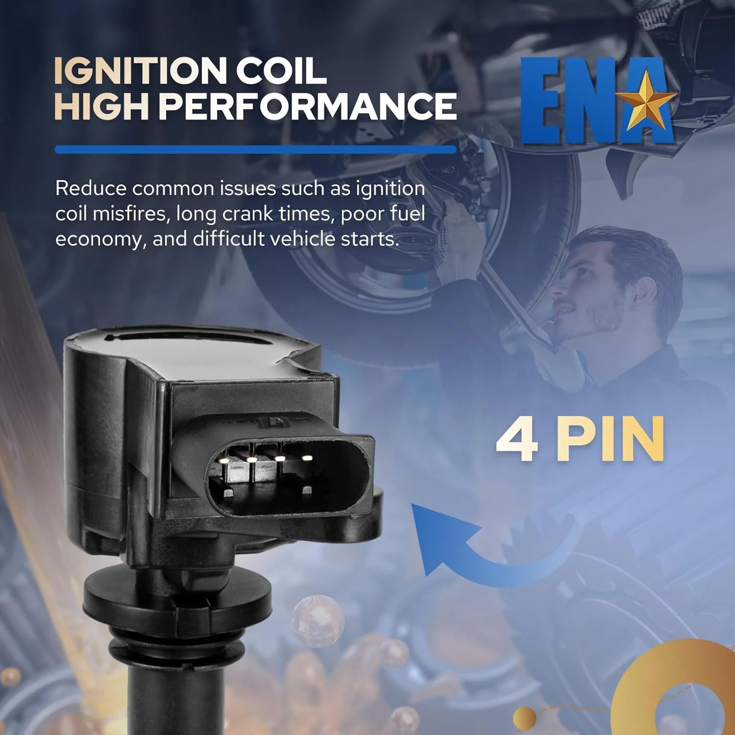 ENA 1 Ignition Coil Pack Compatible with Mercedes-Benz 3.0L 3.5L 4.6L 5.5L C230