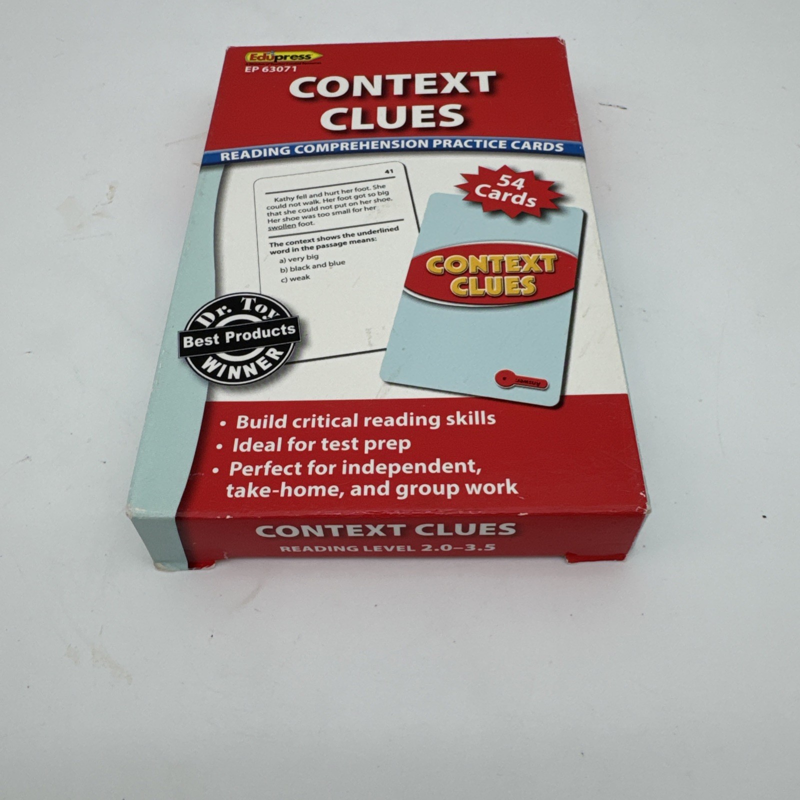 Reading Comprehension Practice Cards Context Clues Red Level EP63071 AA1