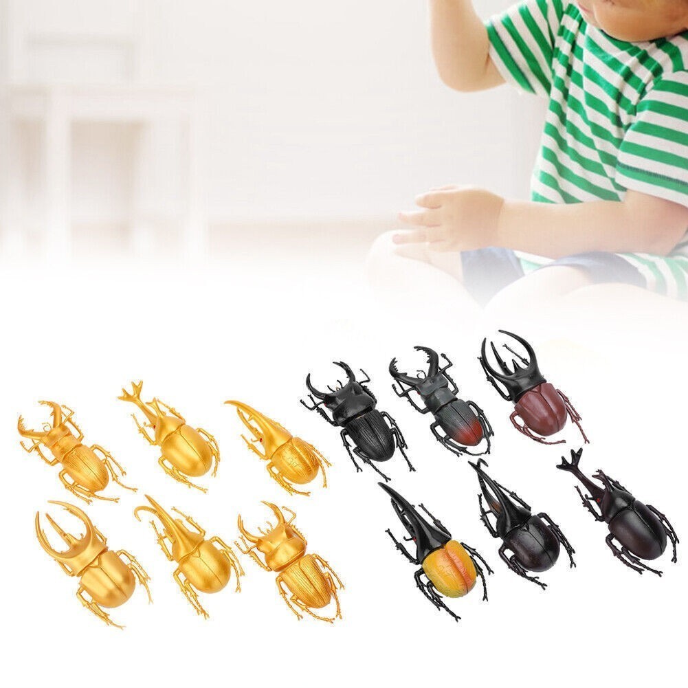 6pcs Simulation Insect Model Halloween Trick Props NonToxic PVC Insect