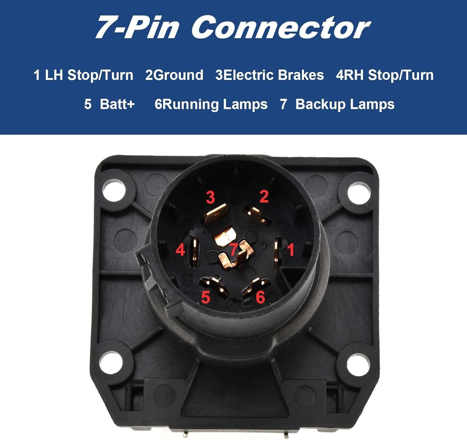7-Pin Trailer Wiring Plug Harness Compatible Ford F250 F350 F450 F550 Super Duty