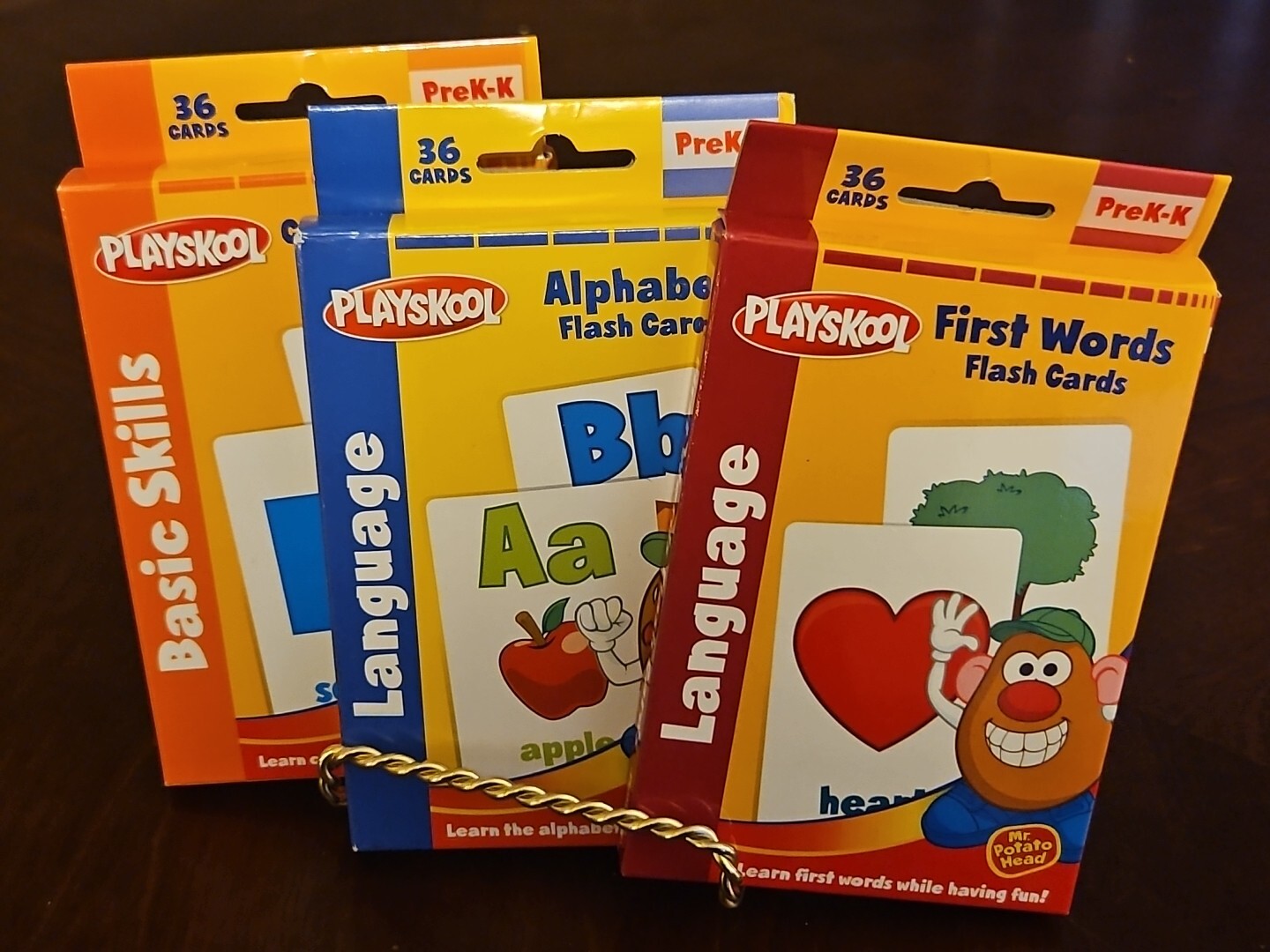 Lot Of 3 – Playskool Flash Cards PreK Basic Skills; Alphabet; 1st Words
