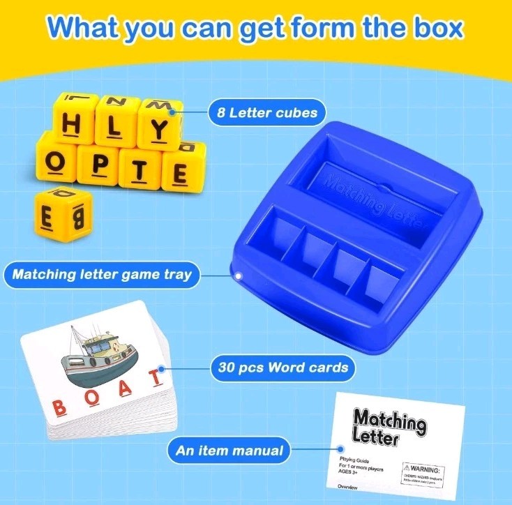 Matching Letter Game, Alphabet Spelling & Reading Words, Objects & Color Reco…