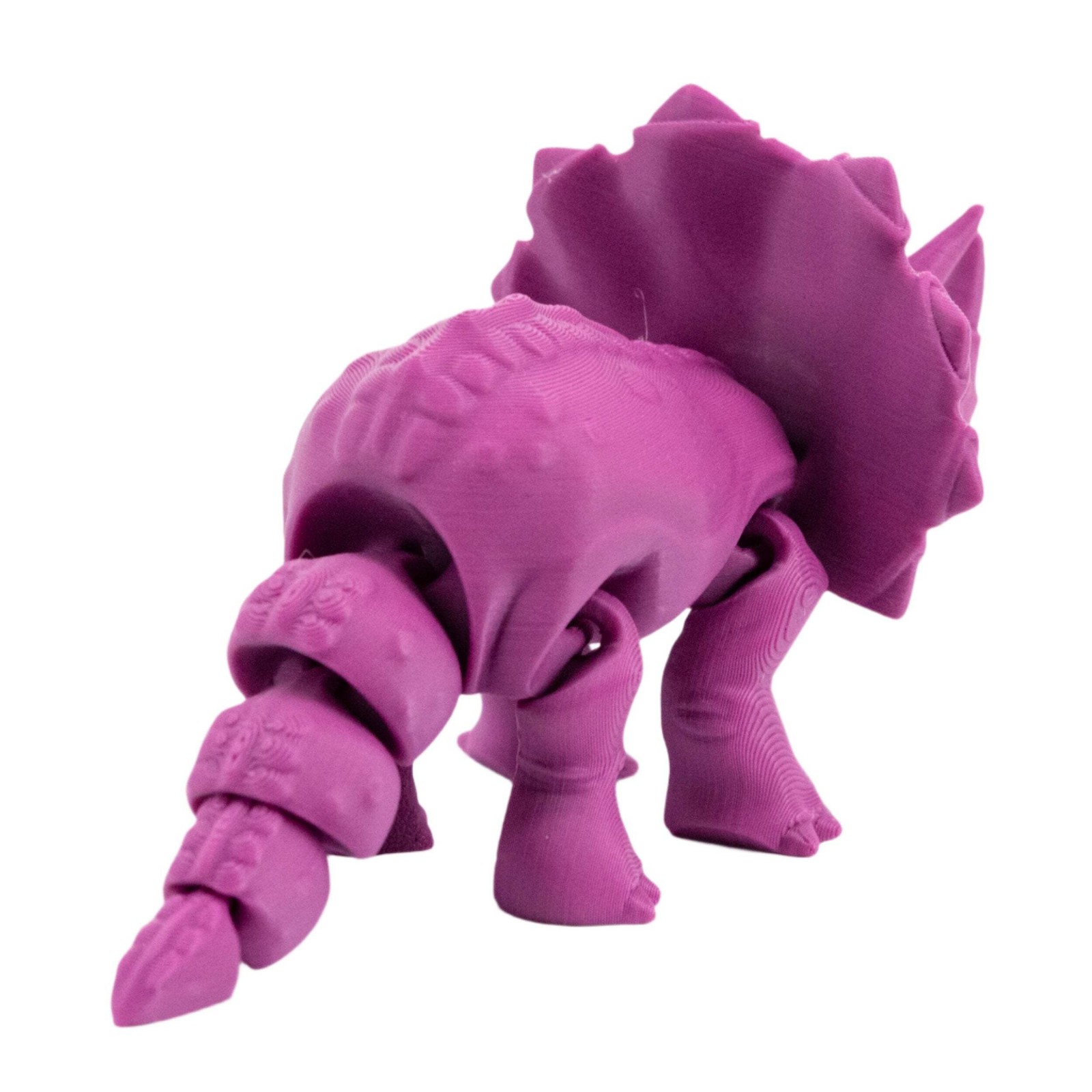 3D Printed Articulated Flexible Triceratops Dinosaur | Multiple Colors | Black S