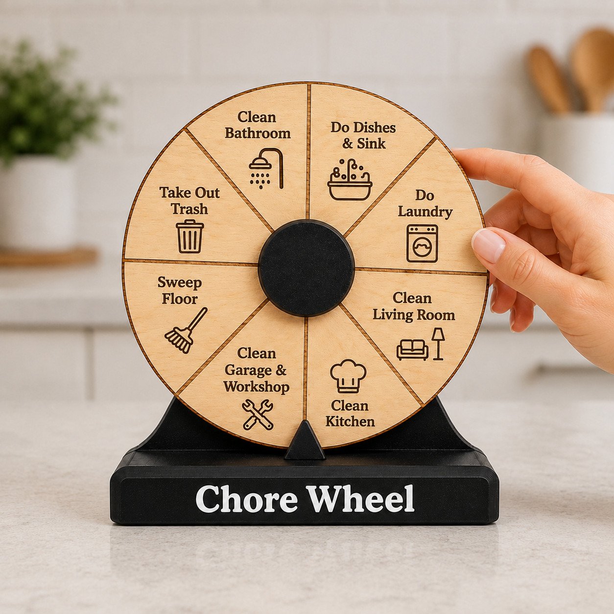 Chore Wheel with Stand, Family Chore Chart for Kids, Spinner Wheel, Spin Wheel