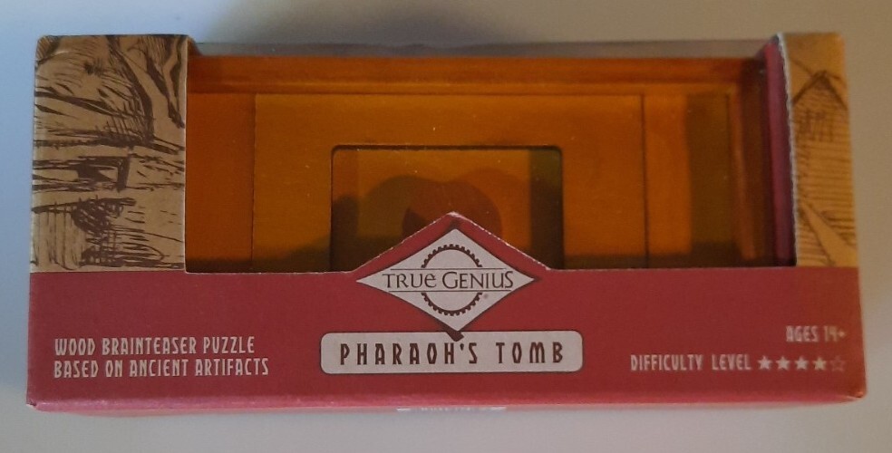 Pharaoh’s Tomb True Genius Wooden Puzzle Box Ages 14+ – NEW – FAST SHIP