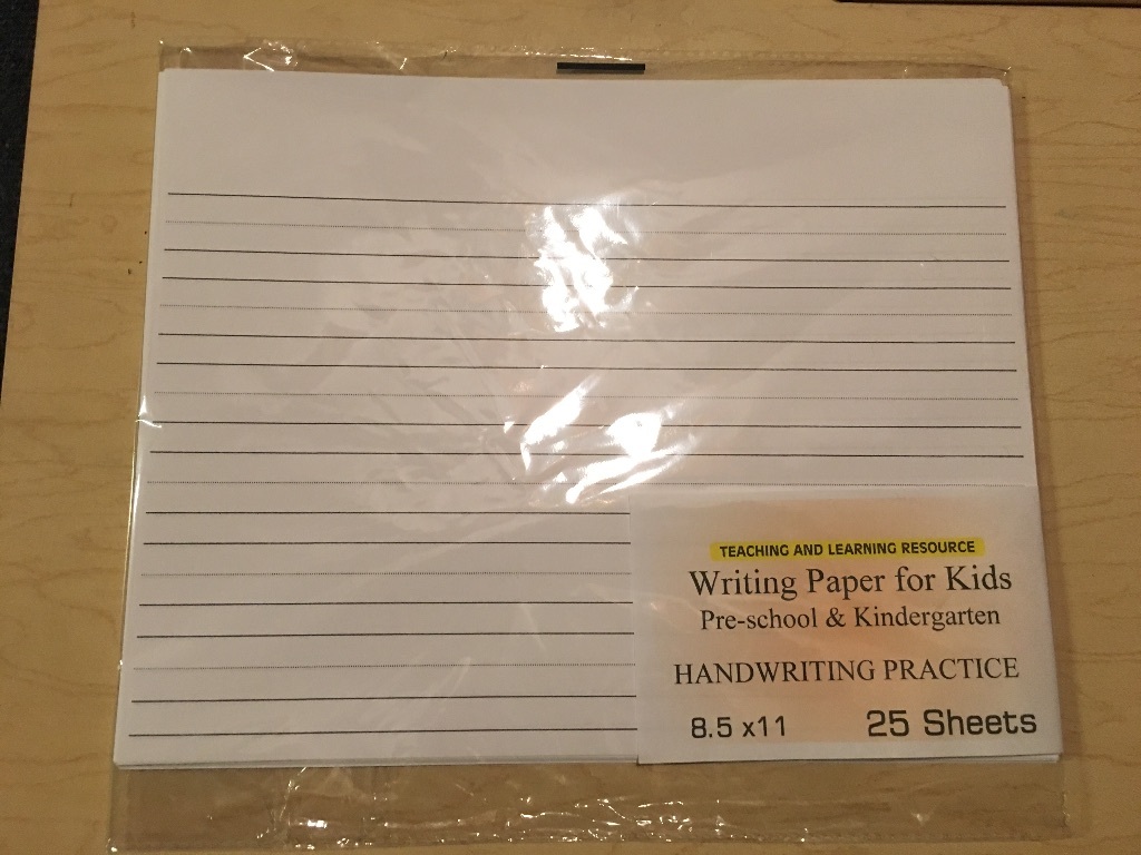 Writing Paper for Kids – Handwriting Practice – 11X 8.5 in, 20 lb, 25 sheets