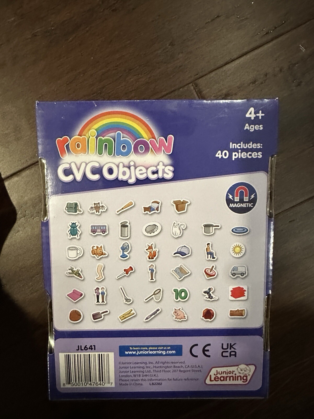 Junior Learning Rainbow CVC Objects Magnetic Foam Set – 40 Pieces – Brand New!