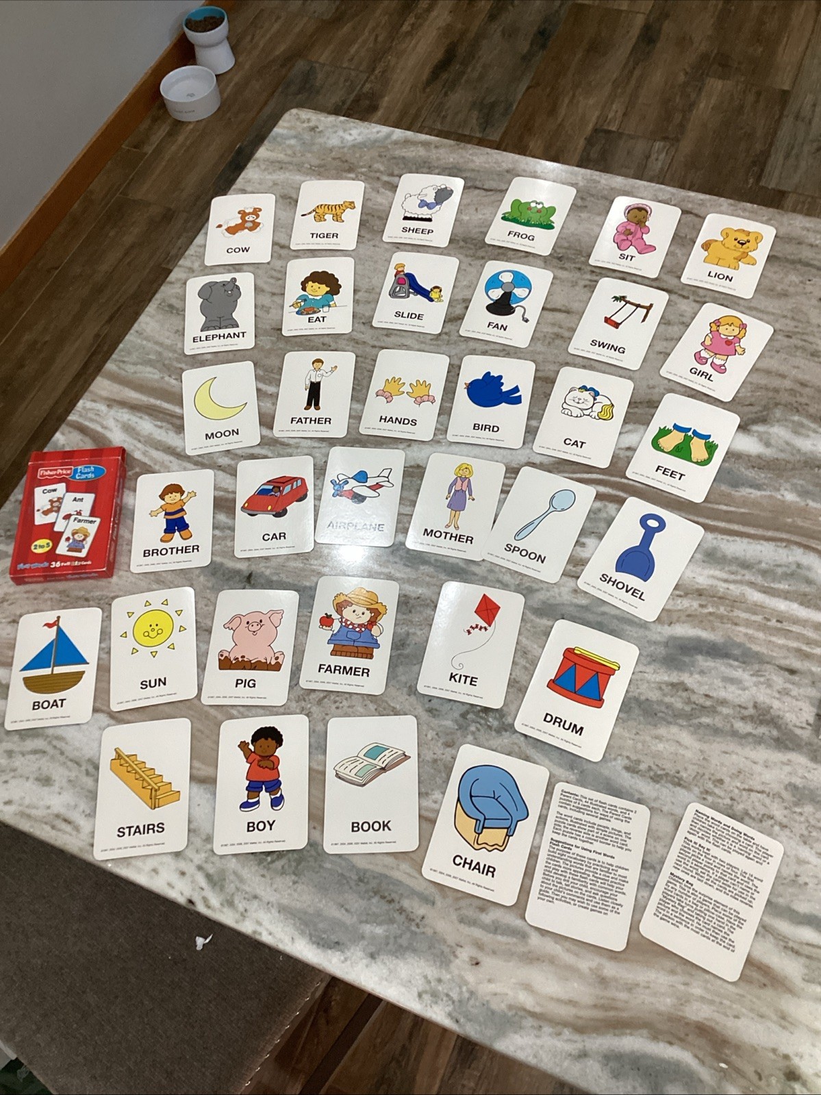 Fisher Price Flash Cards First Words 36 Full Color Cards Ages 2-5