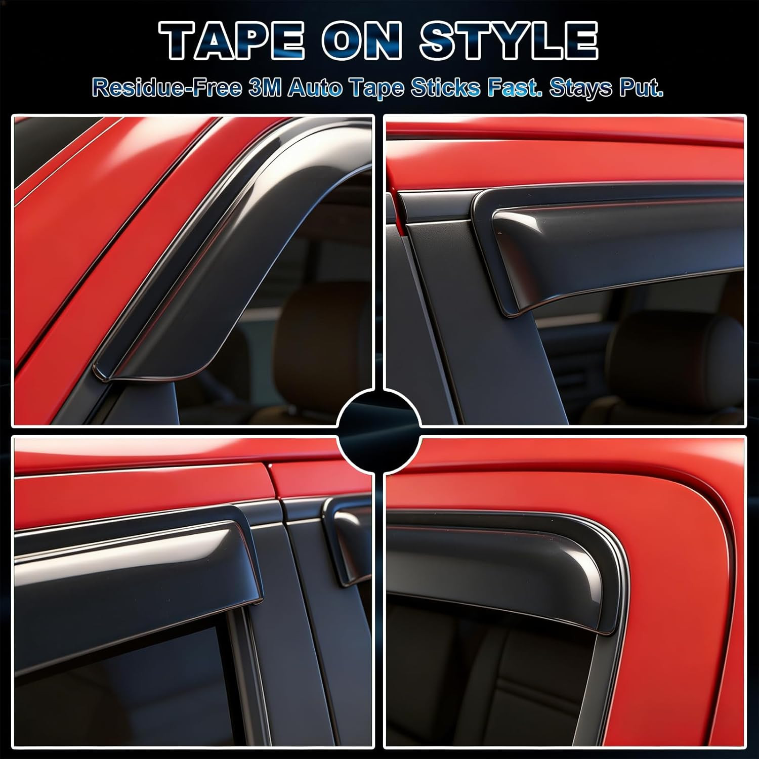 Smoked Out-Channel Window Vent Guard Rain Visors Compatible with 2011-2020 Toyot