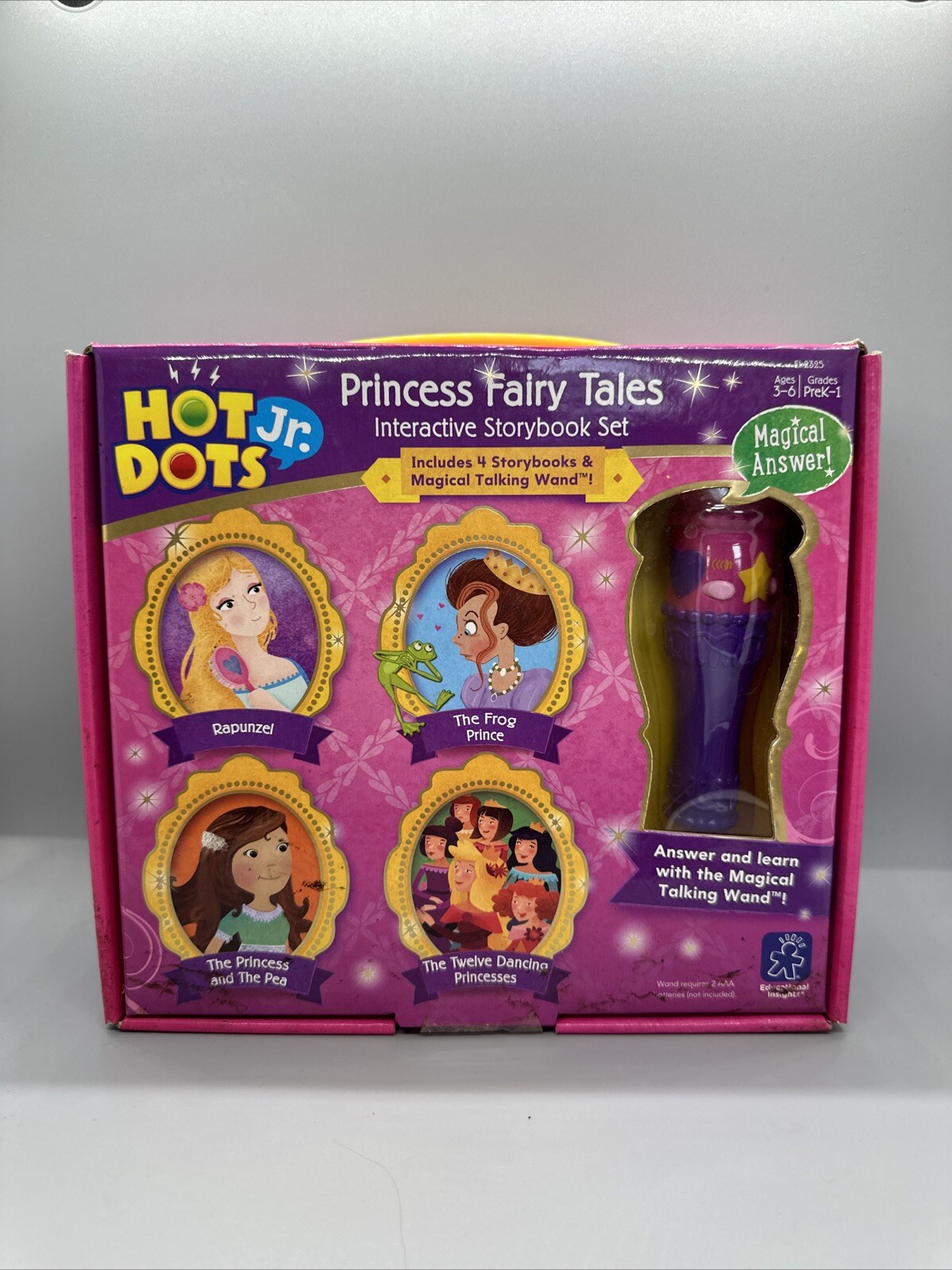 Hot Dots Jr. Princess Fairy Tales Interactive Storybook Set Magical Talking Wand
