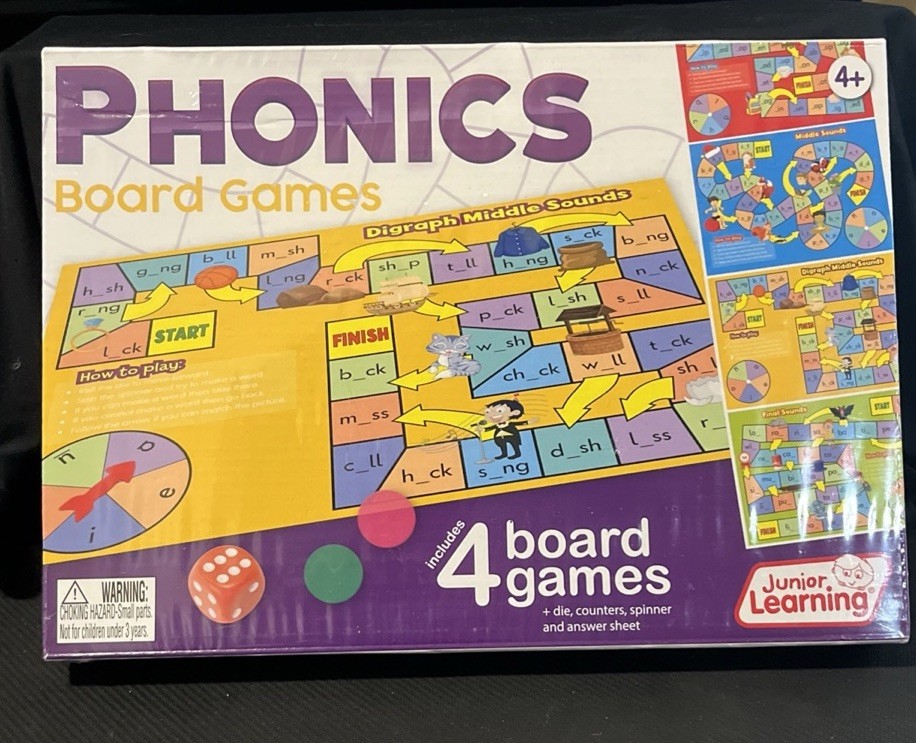 Interactive Phonics Board Game for Kids Ages 4-5 Fun Learning Tool for 2-6 Pl…