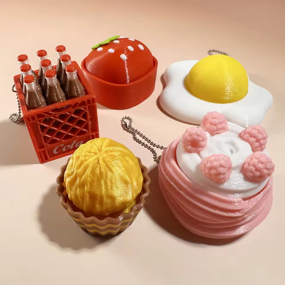 Macaron Food Fidget Toy for Adults Keycap Satisfying Clicker Keychain KeyRing