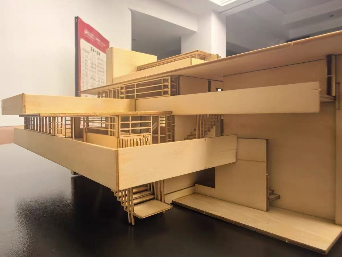 1/75/100 Scale Fallingwater Villa 3D Wooden DIY Building Model Assembly Kits Set