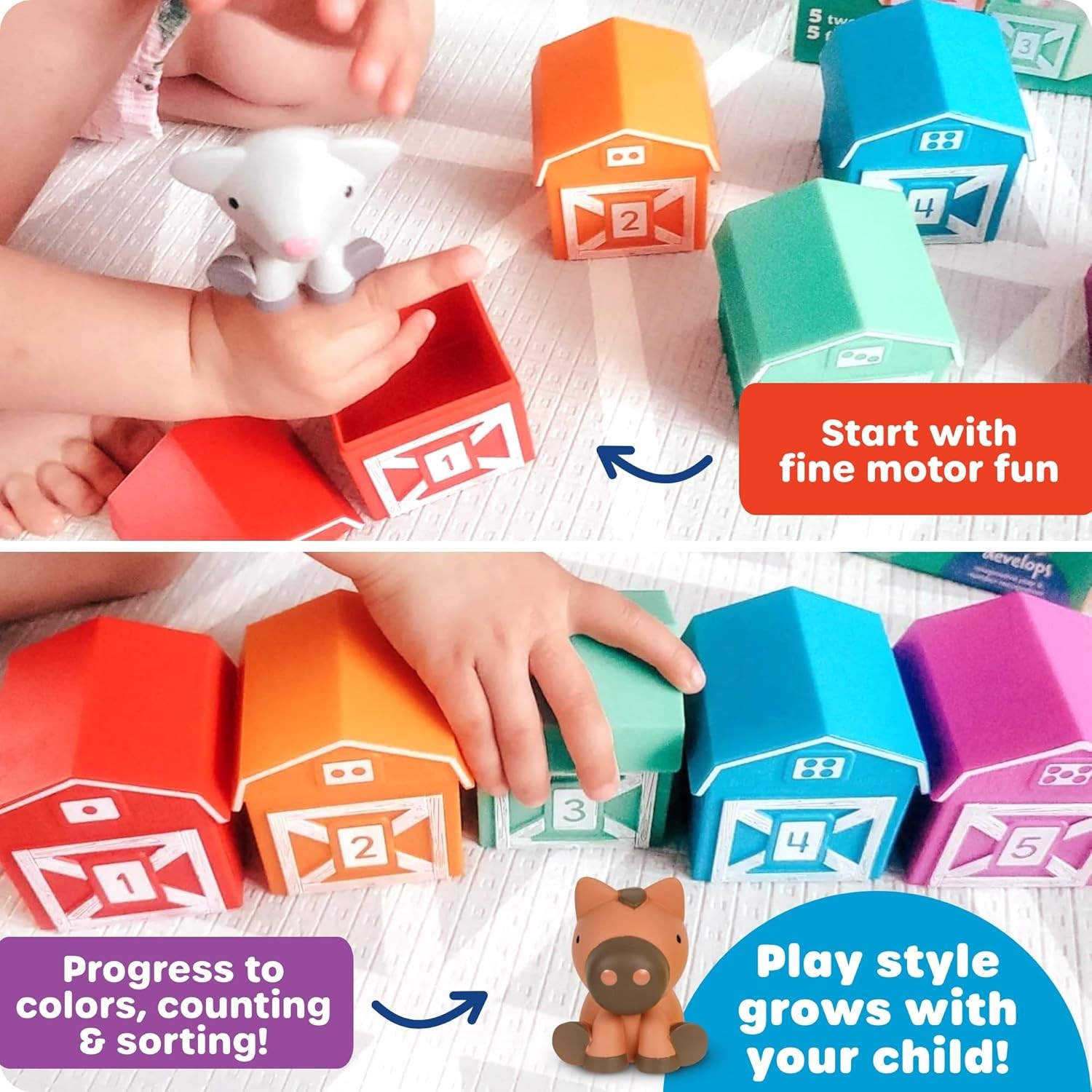 Learning Resources Peekaboo Learning Farm – 10 Pieces, Ages 18+ Months Toddler L