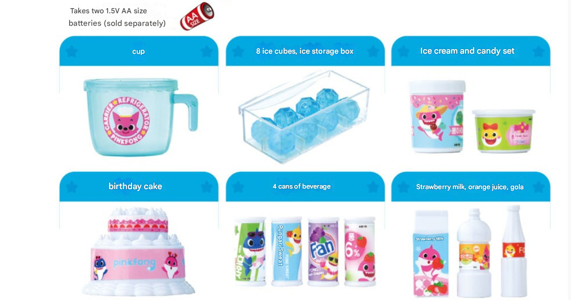 Pinkfong Talking and Singing Baby Shark Refrigerator Kitchen Play Kid Toy