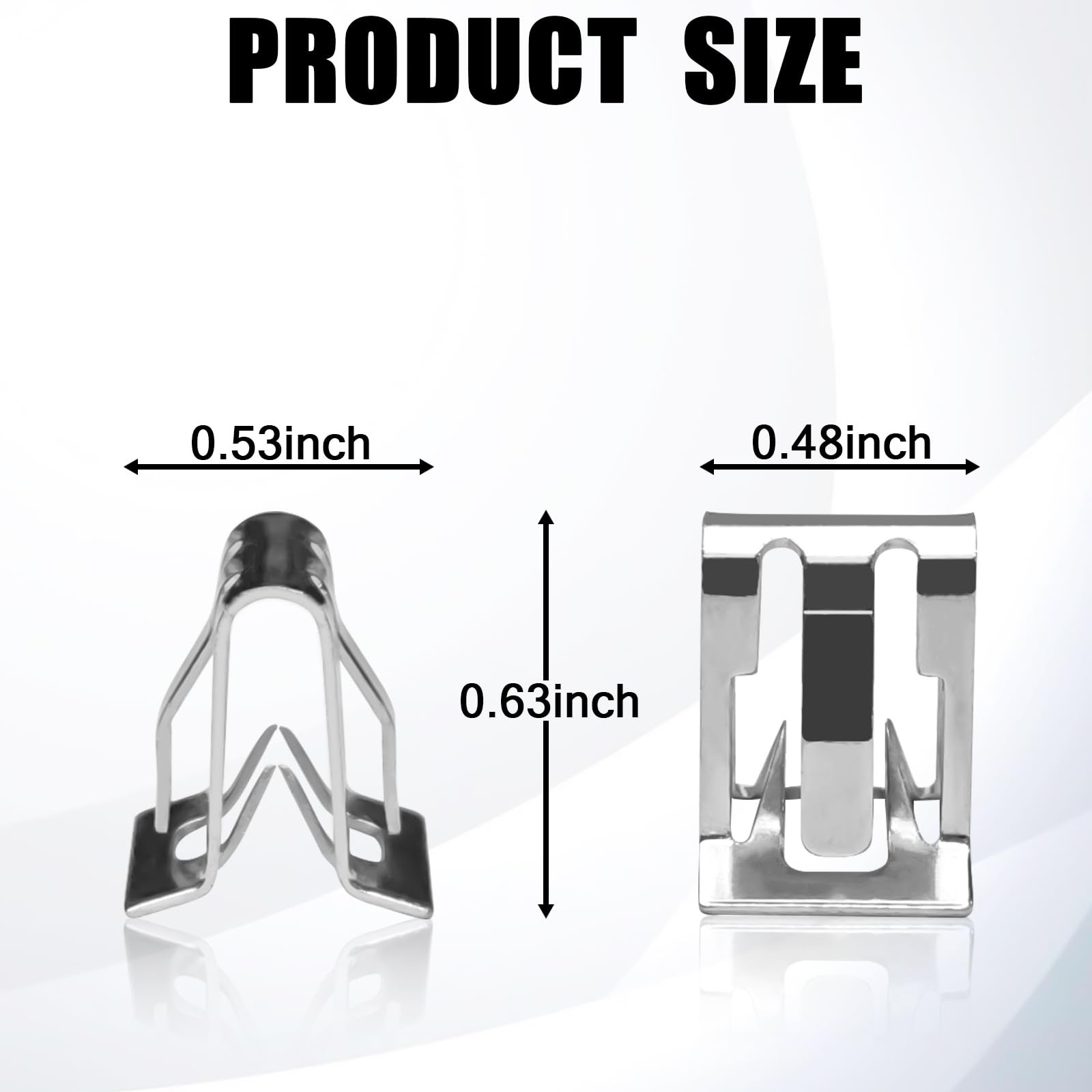 Mlahuier 15PCS Car Trim Panel Metal Retainer Clip, Universal 15PCS, Silver