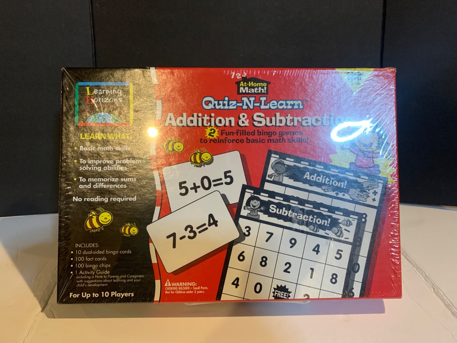 Math Bingo ADDITION & SUBTRACTION Grades 1-4 LEARNING HORIZONS Quiz-N-Learn TEST