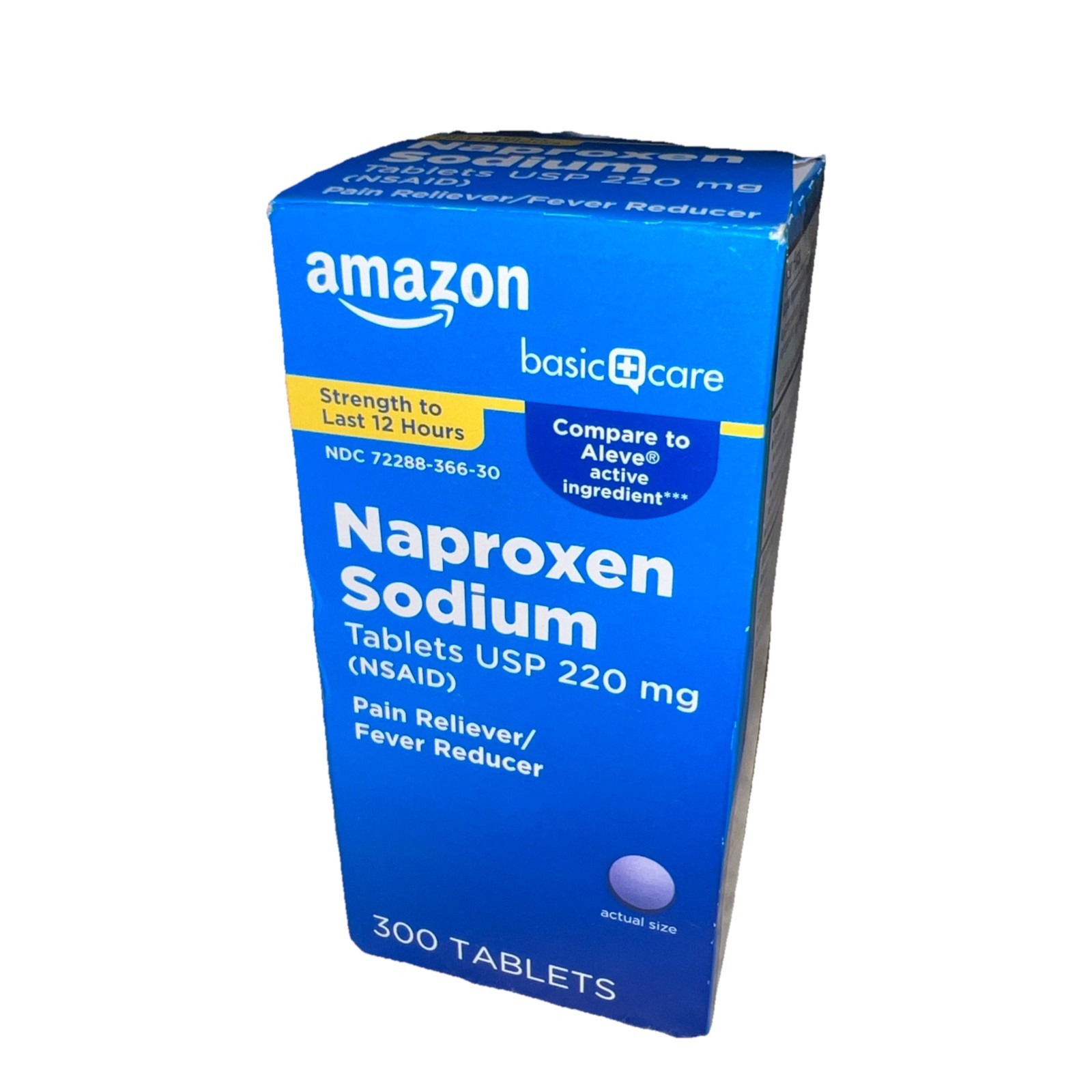 Amazon Basic Care Naproxen Sodium Tab 220 mg Pain Reliever 300 Ct – Exp 07/2026